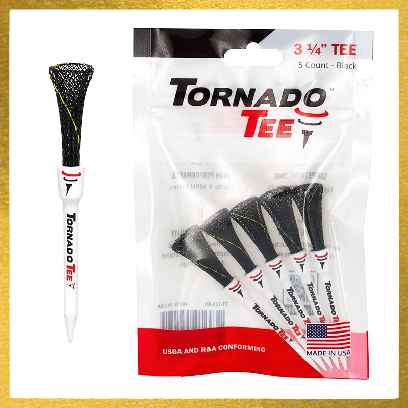 Tornado Tee Golf Tee Dracon Black 3.25 inches (82mm) Set of 5 TT-325Direct from Japan

