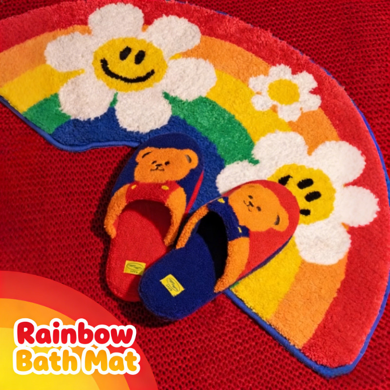 Rainbow INS Style พรมห้องน้ำ พรมข้างเตียงในห้องนอน ดูดซับน้ำ แห้งเร็ว นุ่ม และกันลื่น