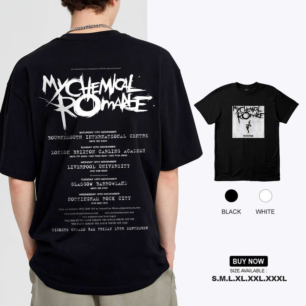 2026 เสื้อยืดผ้าฝ้าย 100% สำหรับ unisex พิมพ์ลาย My Chemical Romance พร้อมส่ง น้ำหนักเบา เข้ากับทุกชุด ลำลอง