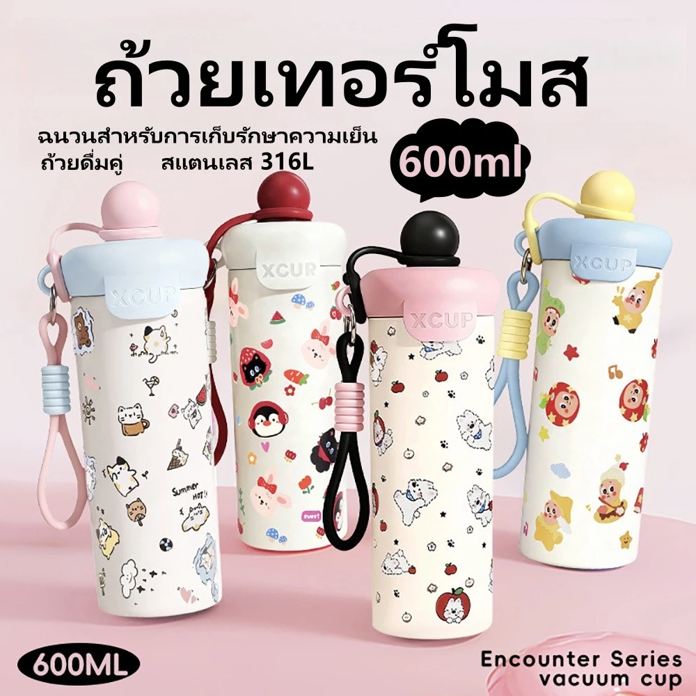【ของแถมฟรี】แก้วเก็บความร้อนสแตนเลส 600 มล. ความจุขนาดใหญ่ พกพาสะดวก พร้อมหลอดดูด thumbnail 3