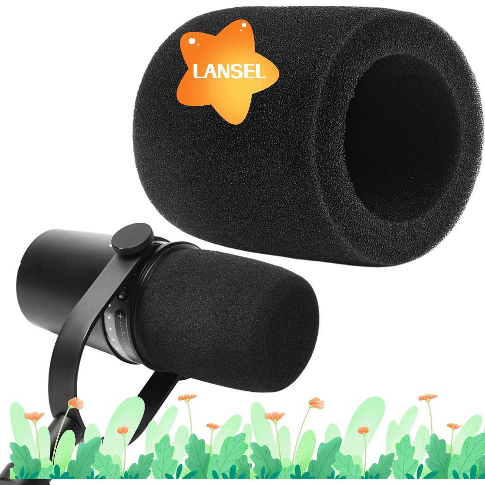 LANSEL Mic ฝาครอบกระจก, Flocked ฟองน้ําโฟมเปลี่ยนไมโครโฟน Pop Filter, Professional Windproof ไมโครโฟ