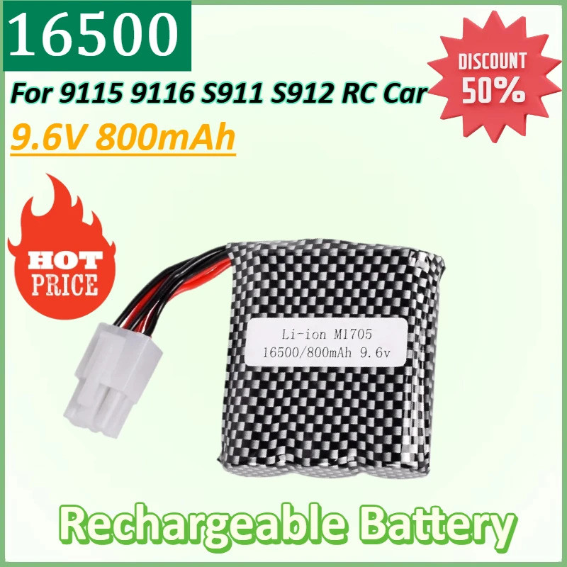 ใหม่ 9.6V 800mAh 16500 EL-6P แบตเตอรี่ Li-ion สําหรับ 9115 9116 S911 S912 RC รถบรรทุกอะไหล่แบตเตอรี่