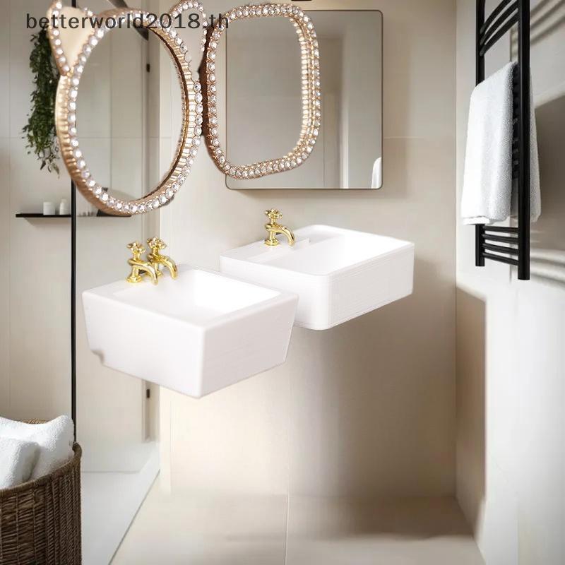 [bet] 1/12 Dollhouse Bathroom Wash Basins Sinks Model Dollhouse Bathroom Furniture Dolls House Home 