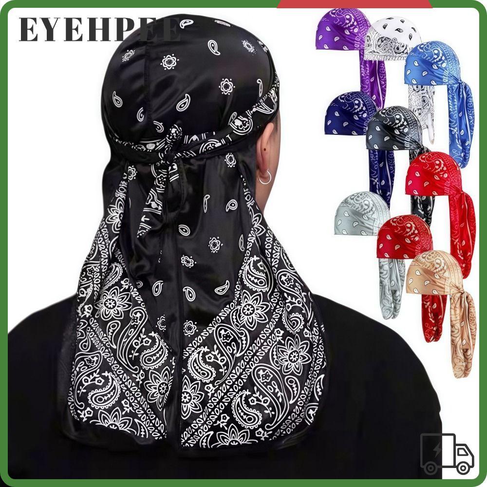EYEHPEE หมวกโจรสลัดหางยาว EYEHPEE จากผ้าไหมเทียม ดีไซน์ลายคลื่นระบายอากาศ น้ำหนักเบาทองต่อการใช้งานกลางแจ้งและสไตล์Hip-Hop
