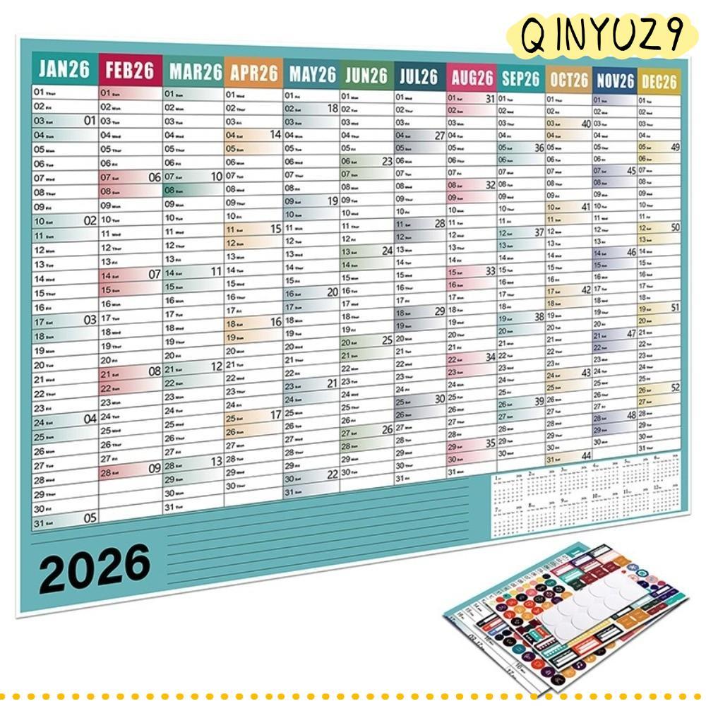 QIYUZ9QX Calendar Planner Sheet, Agenda Planner Organizer ปฏิทินแขวนผนัง, Creative 2026 To Do List S