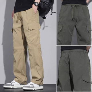 Chaistyle กางเกงขายาวผู้ชาย กางเกงขาตรงลำลอง กางเกงทำงานแฟชั…