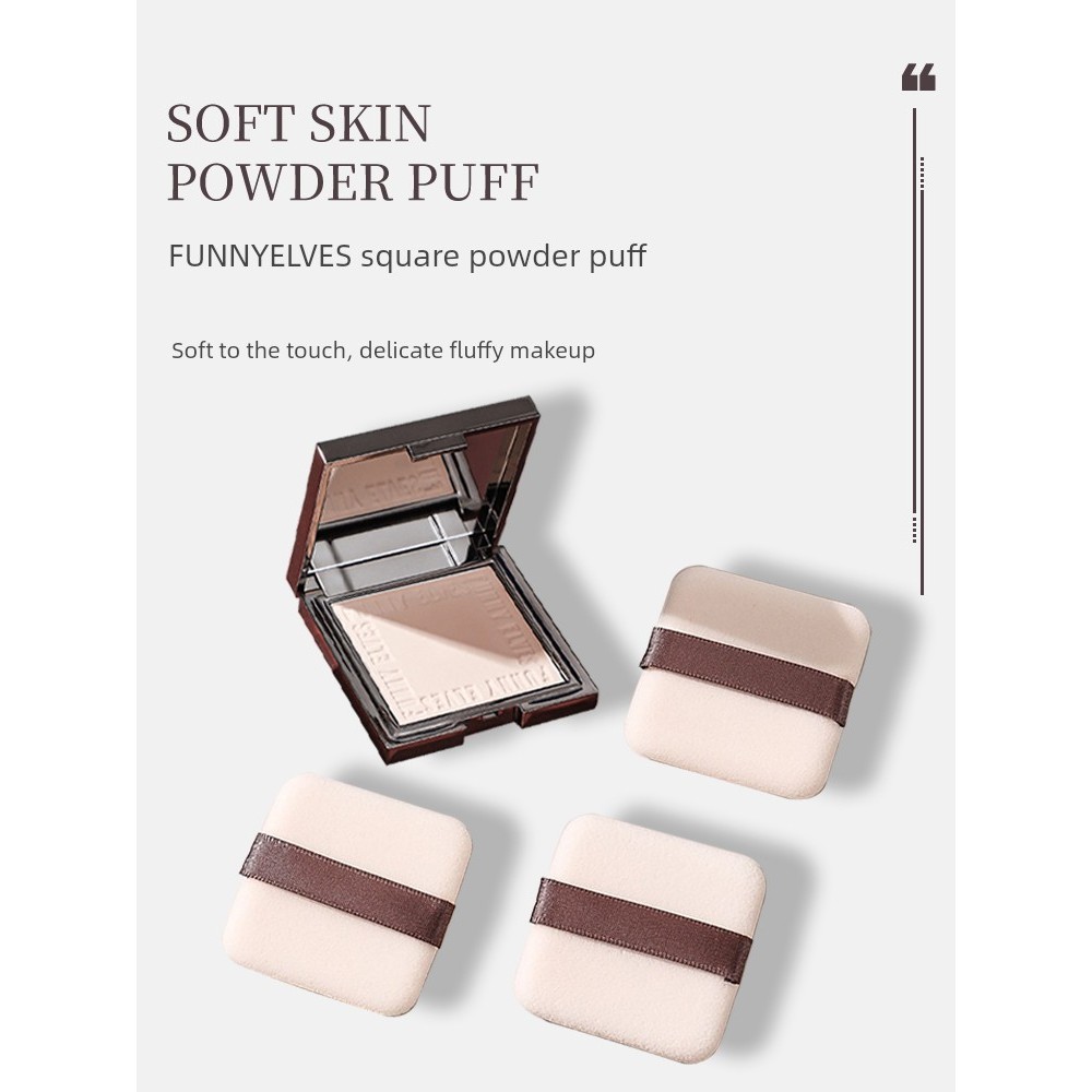 พัฟแป้งฝุ่น พัฟคุชชั่น Funny elves แป้งเค้กน้ำผึ้งเฟลกซอฟท์แป้งพัฟสำหรับเปลี่ยนการแต่งหน้าแบบ flocki