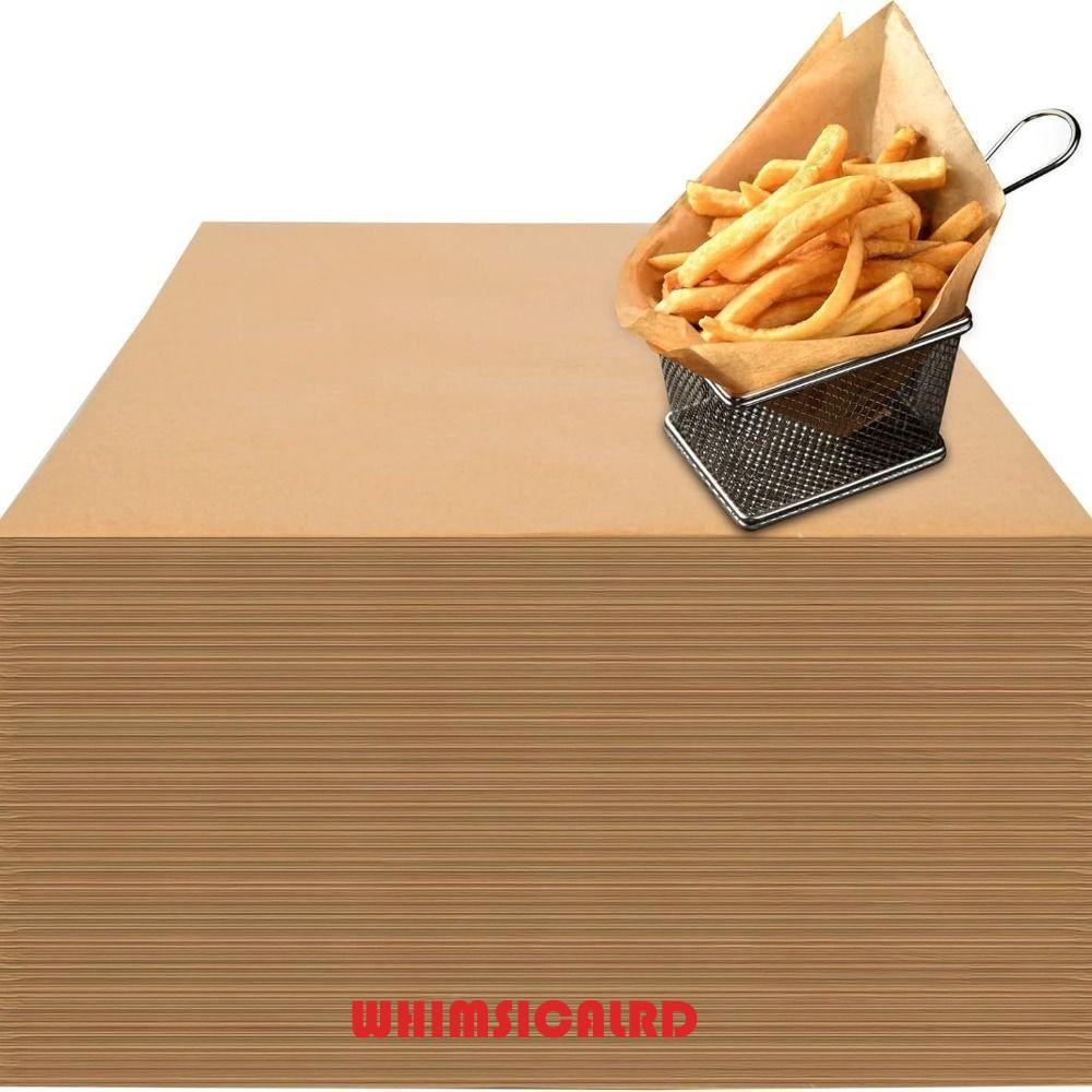 WHIMSIMSICALRD 100 ชิ้น Deli Wax Paper Sheet, Disposable Grease Sanwich Wrappering Paper, Cookie Mat