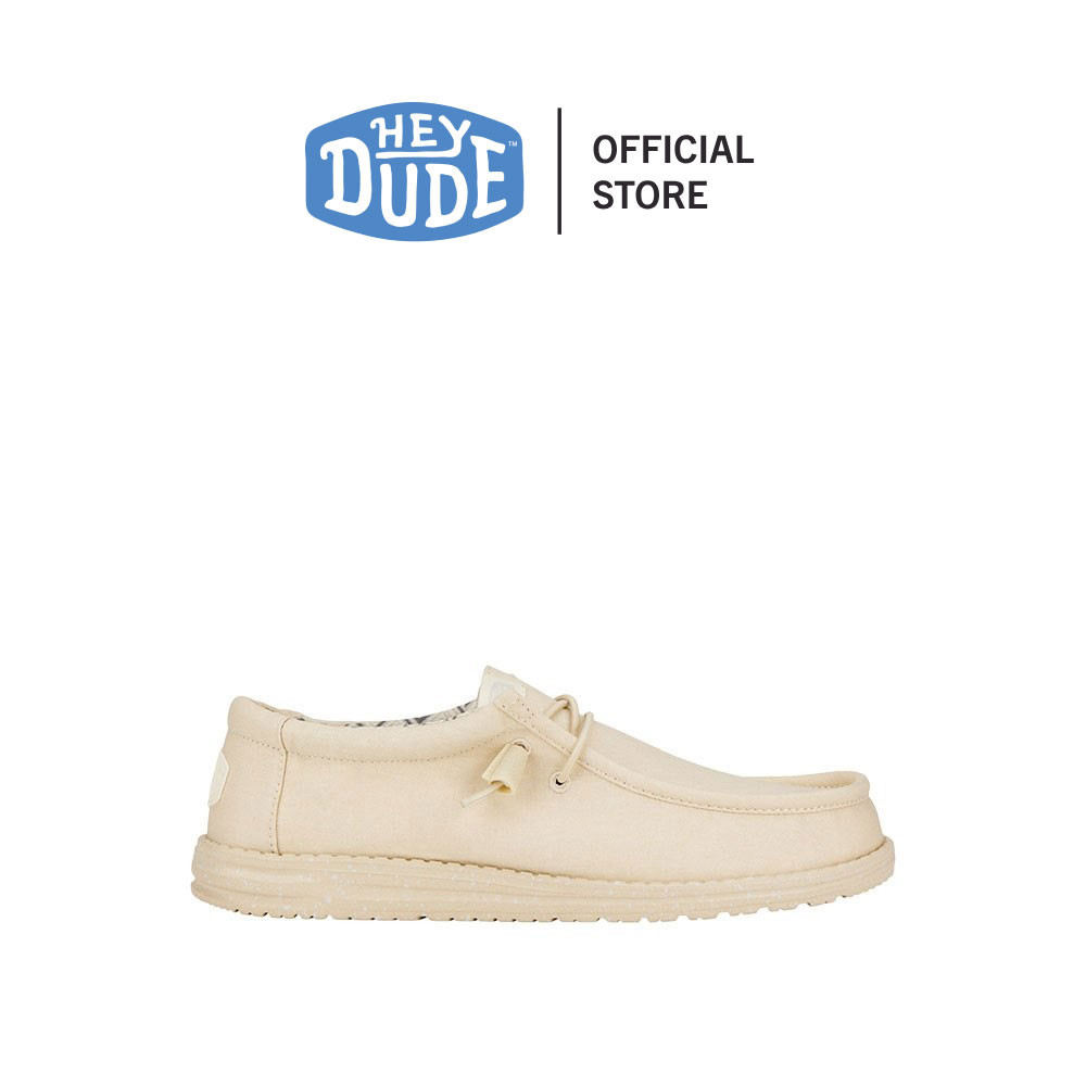 HEYDUDE รองเท้าลำลองผู้ชาย WALLY STRETCH CANVAS รุ่น 40700-1KA - STONE WHITE