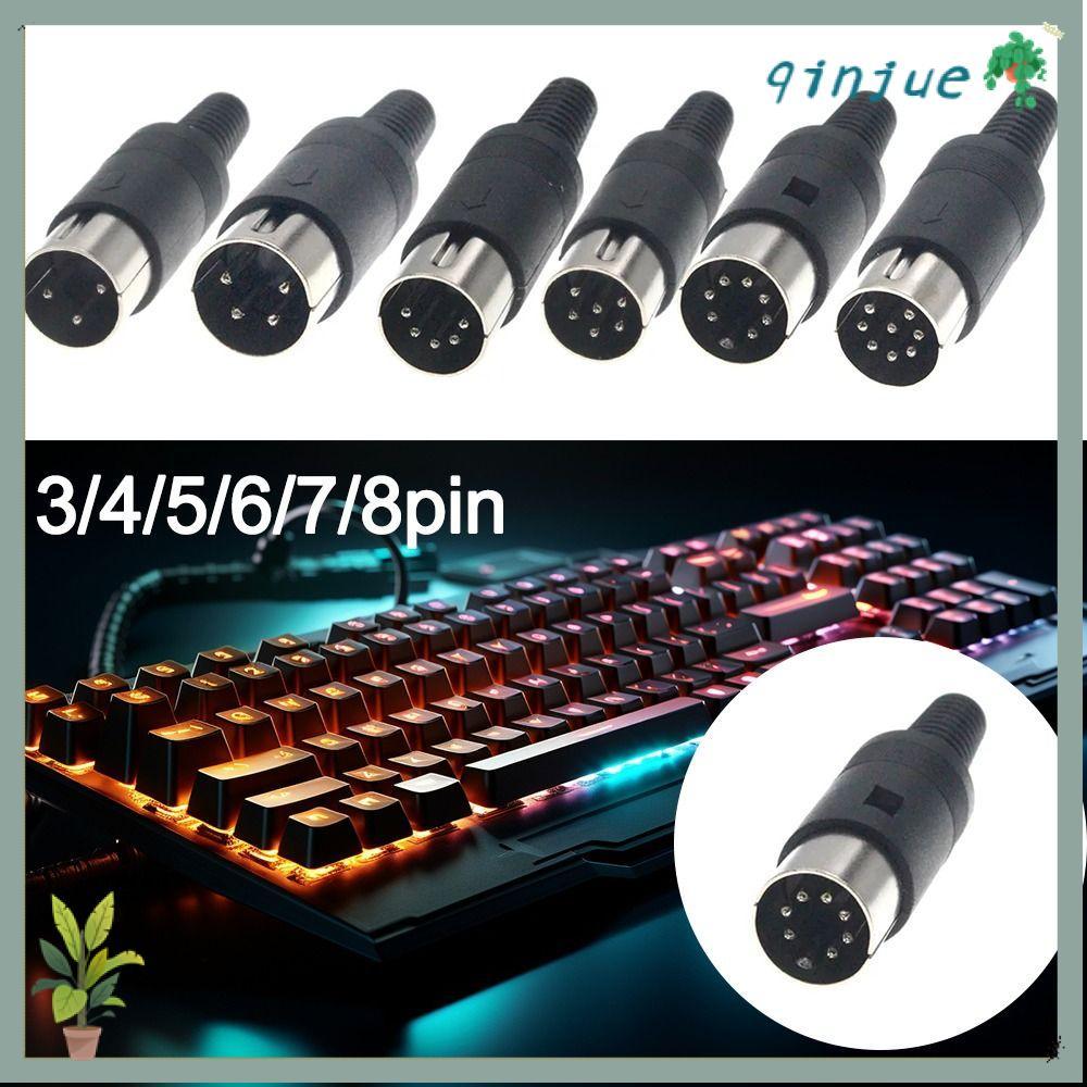 QINJUE DIN ชายหญิงปลั๊ก,แชสซี 3pin 4pin 5pin 6pin 7pin 8 Pin Audio AV Connector Adapter, DIN Audio A