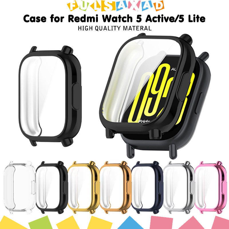 กรณี TPU อ่อนสำหรับ for Redmi Watch 5 Active ป้องกันหน้าจอกันชนปกคลุมสำหรับดูสมาร์ท for Smart Watch Mi Watch 5 Lite
