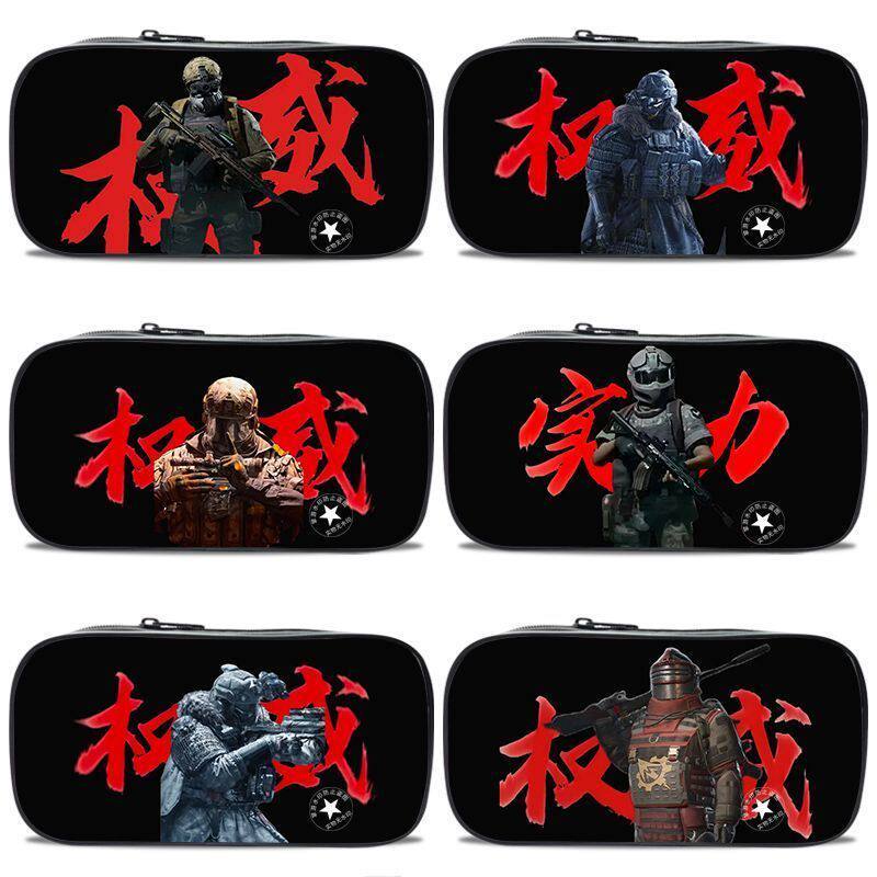 Dark Zone Breakout กล่องดินสอแท้สําหรับนักเรียนประถมและมัธยมต้นผ้าใบความจุขนาดใหญ่พิมพ์กล่องเครื่องเ