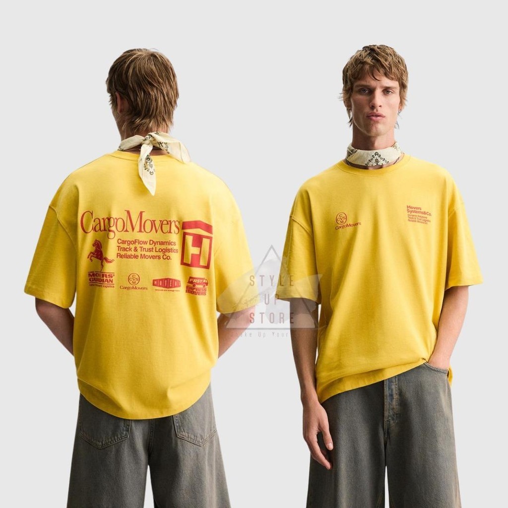 ZARB'S ซาร่า เสื้อยืดไซส์ใหญ่ทรงหลวมจากผ้าฝ้าย เป็นกลาง