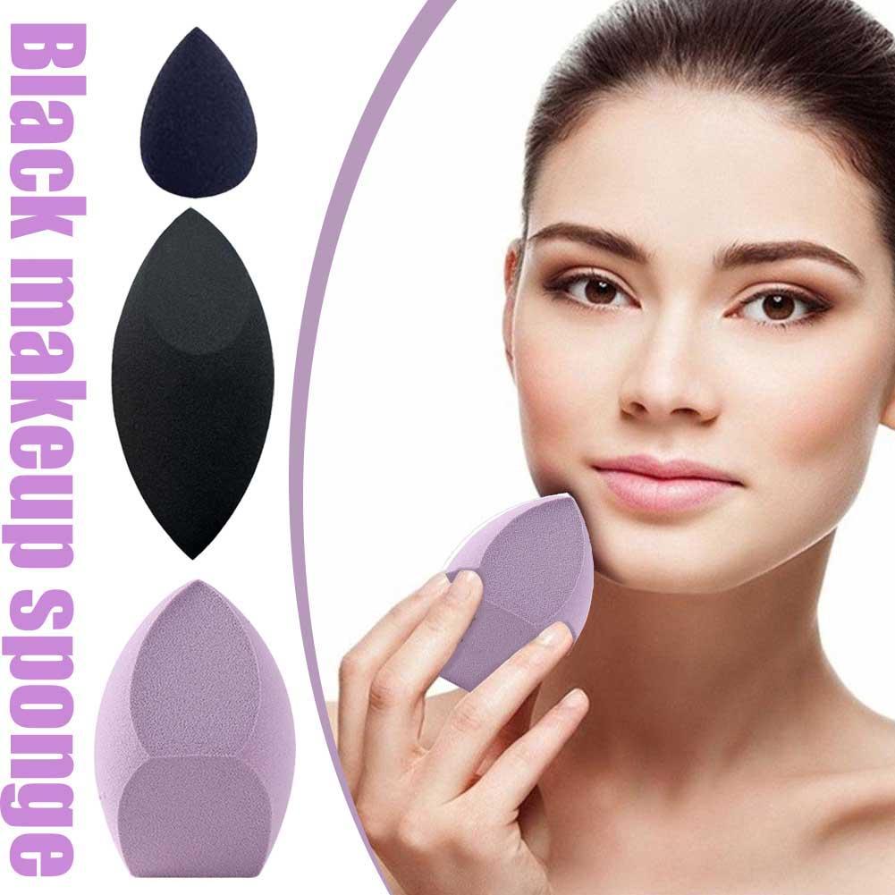 ฟองน้ําแต่งหน้าสีดําและสีม่วง Beauty Blender เครื่องมือแต่งหน้า U2e3