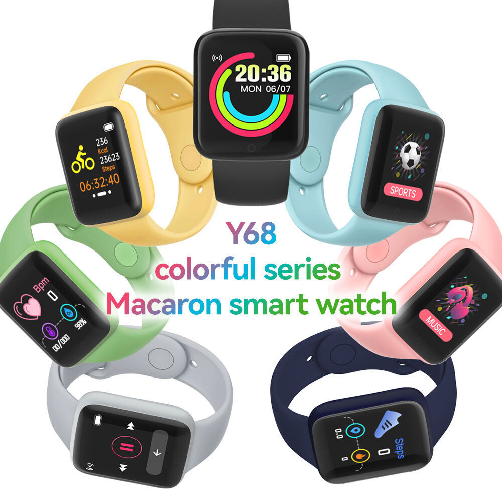 ขายร้อนY68 Smart Watch สําหรับ Android/IOS นาฬิกาสปอร์ตความดันโลหิต Heart Rate Fitness สมาร์ทแบนด์สม