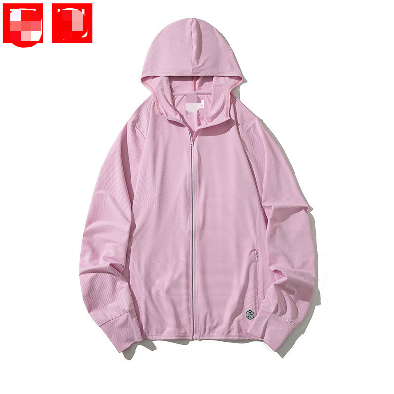 (สีชมพู) เสื้อฮู้ดซิปรองคอยูว์เอฟพี50+ สำหรับ ทำโยคะและออกกำลังกาย ไซส์ S-5XL