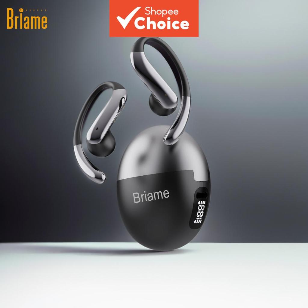 หูฟังบลูทูธไร้สาย Briame Egg Earhook หูฟังสเตอริโอมือถือก้นหอยสําหรับวิ่งและออกกําลังกาย