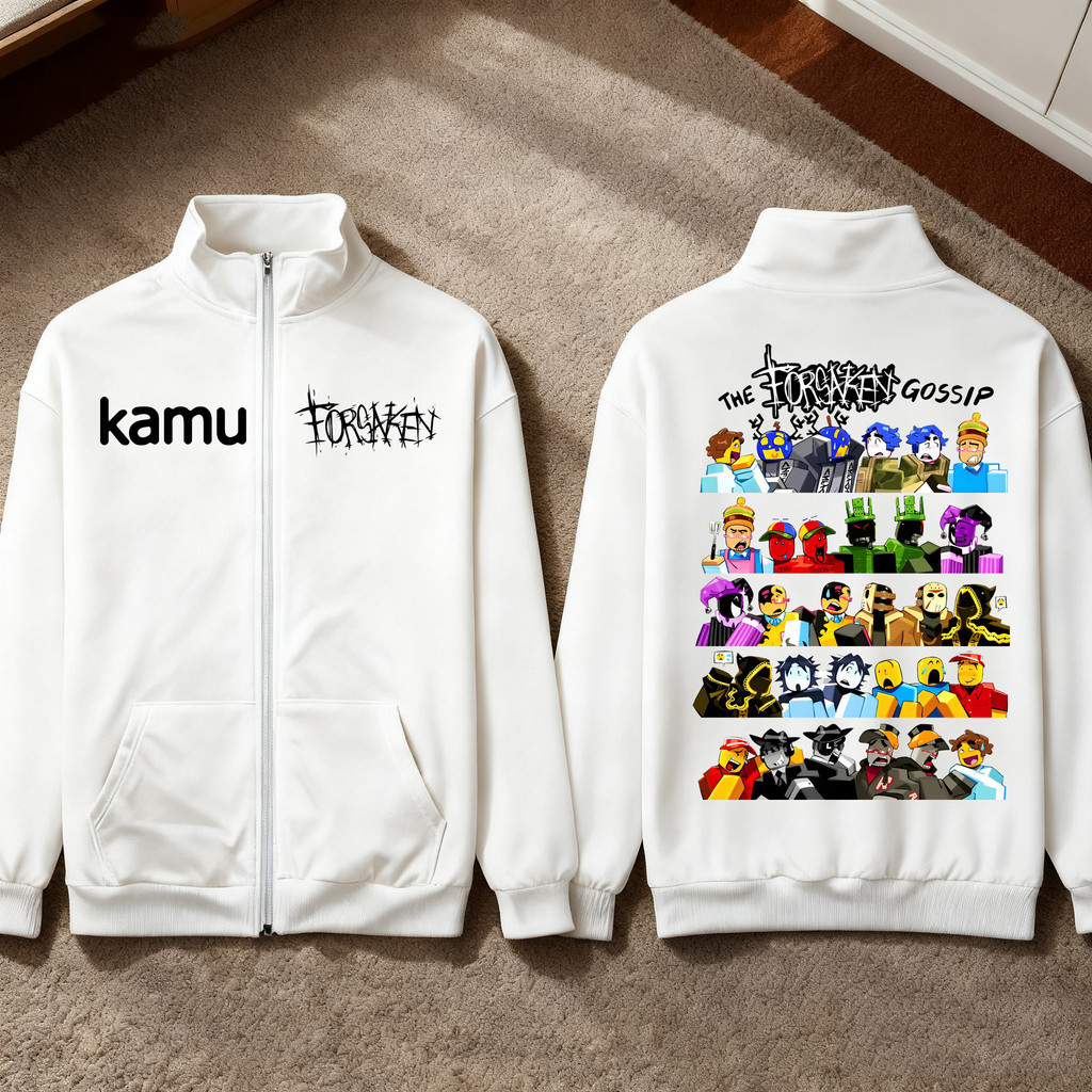 【New】เสื้อคาร์ดิแกนคอตั้ง Roblox Forsaken / เสื้อแจ็คเก็ตคาร์ดิแกนคอตั้ง Roblox Forsaken / ตั้งชื่อไ
