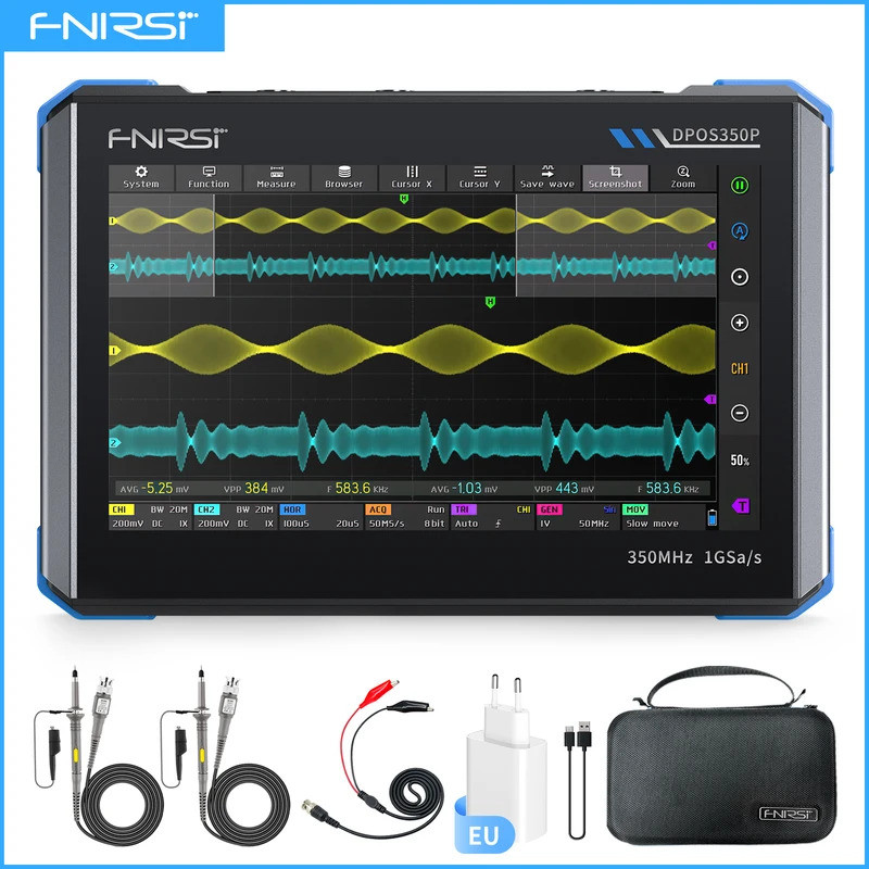FNIRSI DPOS350P Digital oscilloscope 2CH 350MHz Touch Repair Tool, เครื่องมือการประชุมเชิงปฏิบัติการ