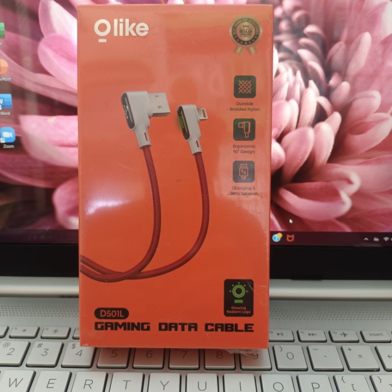 OlyIKE GAMING Data Cable D501L !! แฟชั่นชาร์จโลโก้เรเดียนท์เรืองแสง 2.4ก