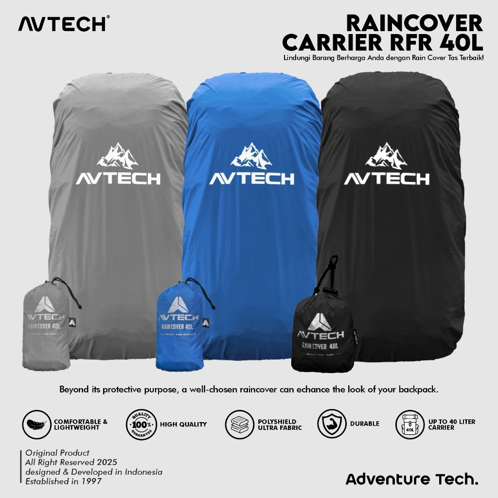 AVTECH - Rain Cover Bag กระเป๋ากันน้ํา - COVER CARRIER 40 60 DAYPACK