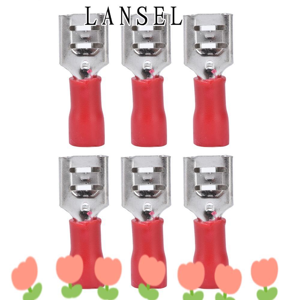 LANSEL1 100/200PCS หญิง Quick Disconnect Spade Terminals, ฉนวน 1.5-2.5 มม.(16-14 AWG) ฉนวน Crimp Con