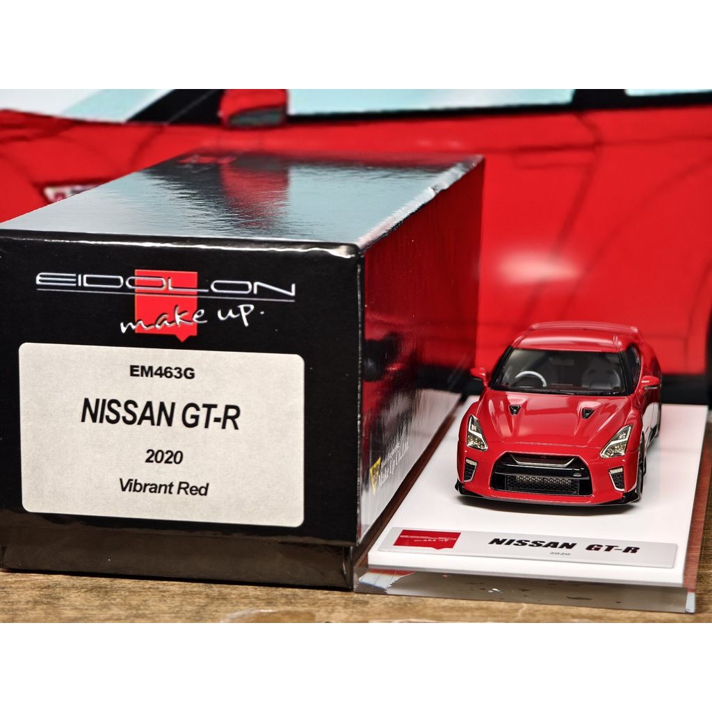 1/43 MakeUp EM463G NISSAN GTR (R35) 2020 Vibrant Red Original Package Flawless, SF บน Delivery