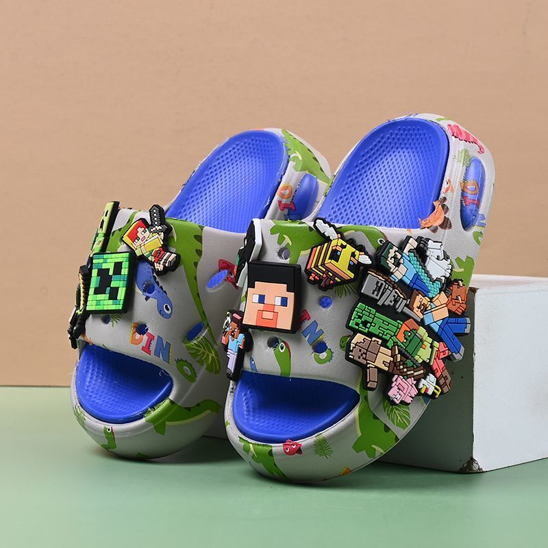 2026รองเท้าเด็กMinecraftรองเท้าแตะฤดูร้อนในร่มเด็กบ้านAnti-slip EVAเด็กรองเท้าแตะYGH