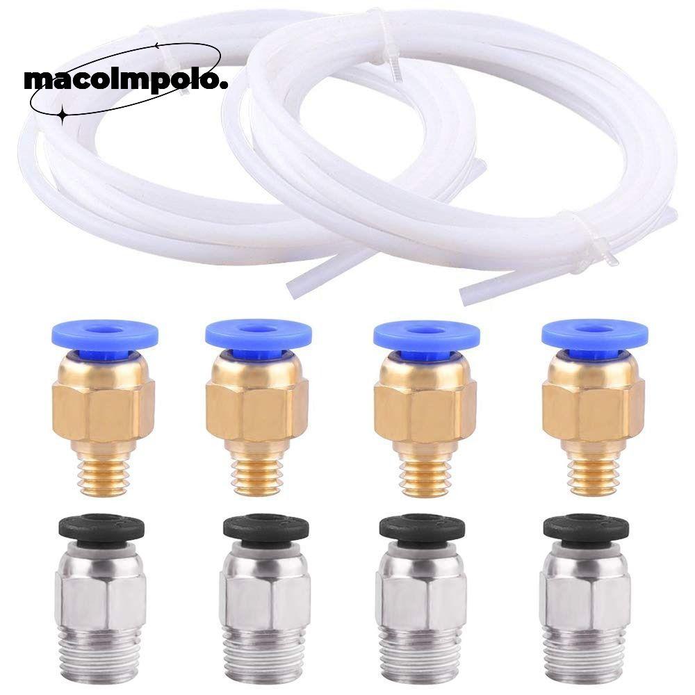 ท่อเชื่อมต่อสีขาว, 2M 4 ชิ้น PC4-M10 FITTING PTFE หลอด, ชิ้นส่วนเครื่องพิมพ์ 4 ชิ้น PC4-M6 Quick FIT