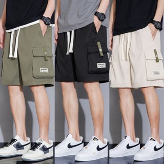 กางเกงขาสั้นผู้ชายเอวยางยืด มีกระเป๋าข้าง ระบายอากาศได้ดี สว…