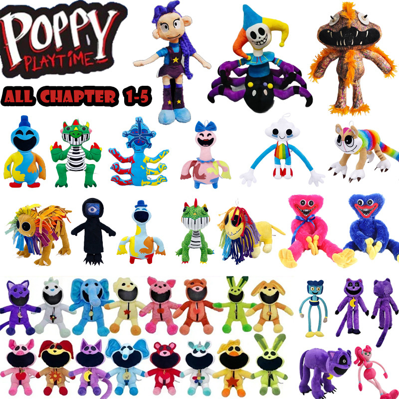 Poppy Playtime Chapter 1-5 ของเล่นตุ๊กตา - Harley Sawyer Lily Lovebird ตุ๊กตา Nightmare Critters Huggy Wuggy Catnap ยิ้มตุ๊กตาสัตว์ตุ๊กตานุ่มน่ากลัวสะสมตุ๊กตาของขวัญสําหรับเด็ก