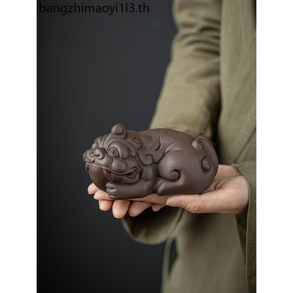 Yuxuan ทรายสีม่วง Lucky Pixiu Handmade ชาเครื่องประดับสัตว์เลี้ยง