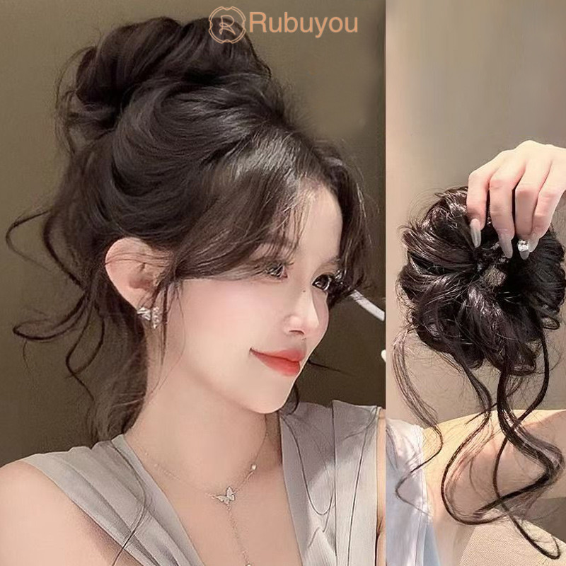 Rubuyou แฮร์เอ็กซ์เทนชั่นแบบยืดหยุ่น ทรงมวยผมหนวดมังกร ดูเป็นธรรมชาติ สวมใส่ง่าย ทนทาน ไม่พันกัน-COD