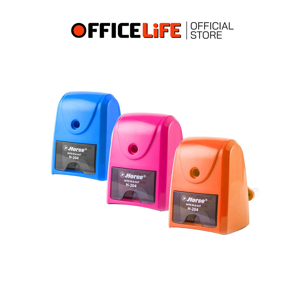 HORSE (ตราม้า) เครื่องเหลาดินสอ เครื่องเหลา รุ่น H-204 ( 1 เครื่อง คละสี )