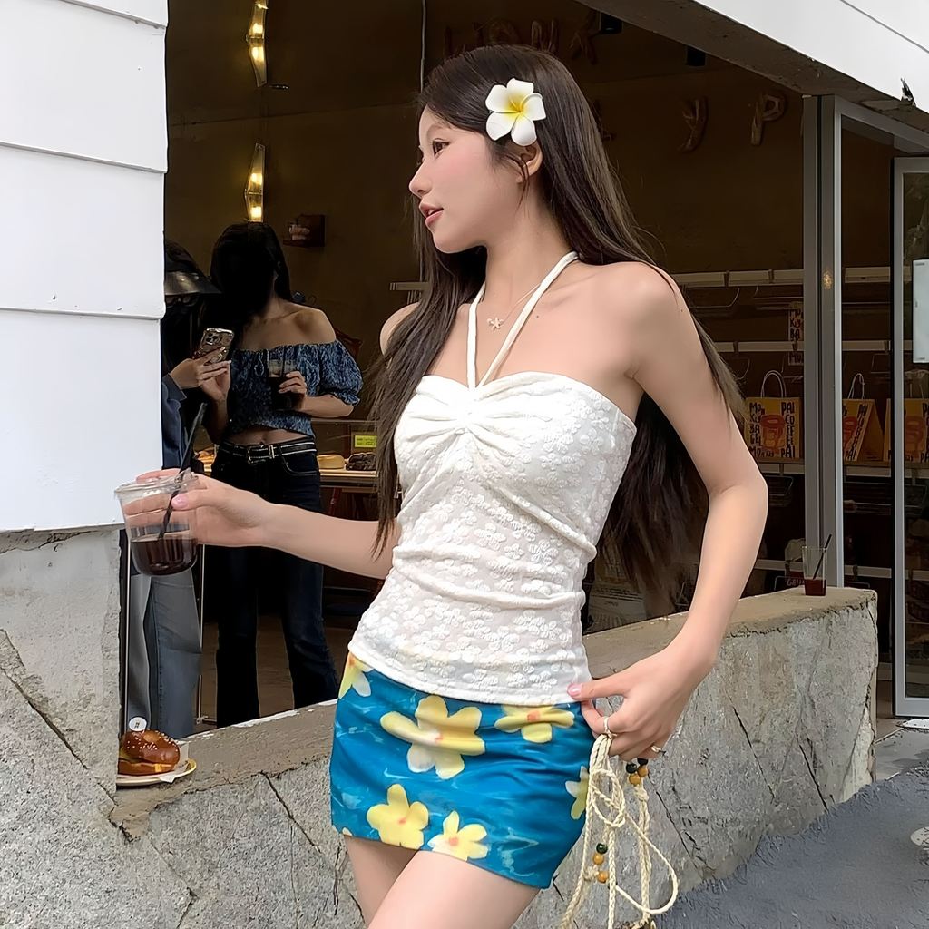 BIKINI STUDIO ชุดว่ายน้ําทูพีช ชุดไปทะเล กระโปรง เกาะอก มีฟองน้ำ ผ้าลายดอกไม้ ✨ M-XL | น้ำหนัก 40-65 กก. Y256 ราคา ถูกที่สุด ดีลบีเคเค แกลเลอรีภาพที่ 3