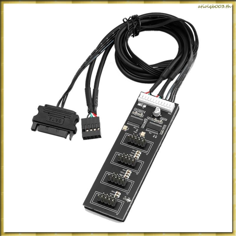 [HDED] ตัวแยกหัว USB 9Pin, ตัวแยกหัว USB 2.0 พร้อมสายไฟ, ฮับ USB ภายในสําหรับ CPU/ไฟ RGB/เครื่องพิมพ