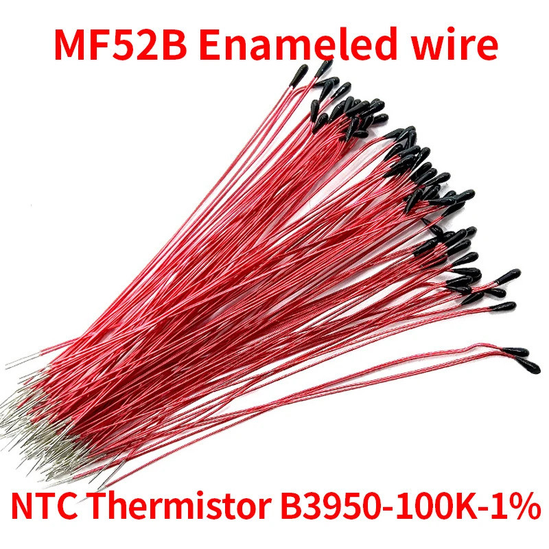 20PCS NTC Thermistor ตัวต้านทานความร้อน MF52B 4.7K 5K 10K 50K 100K Probe สาย B3950 B3435 อุณหภูมิควบ