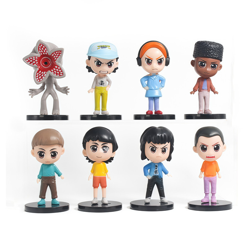 8 ชิ้น/เซ็ตคนแปลกหน้าสิ่งที่อะนิเมะ Eleven Jane Hopper Mike Wheeler Steve Harrington Demogorgon รุ่น
