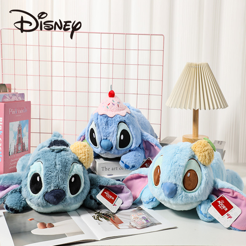Disney ของแท้ Sleeping Posture Stitch ตุ๊กตาตุ๊กตา Stitch ตุ๊กตา Ragdoll หมอนนอนของขวัญวันเกิด