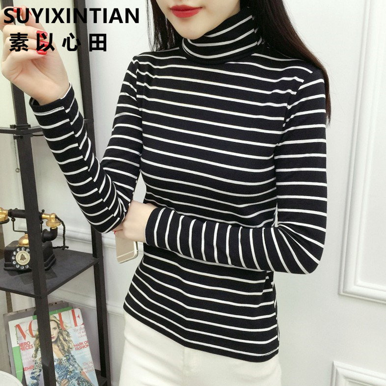 ลายด้านบนแขนยาว ปลาค็อด บางฐานด้านในผู้หญิงบางดูจับคู่ผู้หญิงแฟชั่นแมทช์ที เสื้อคอเต่า100เสื้อเข้ารู