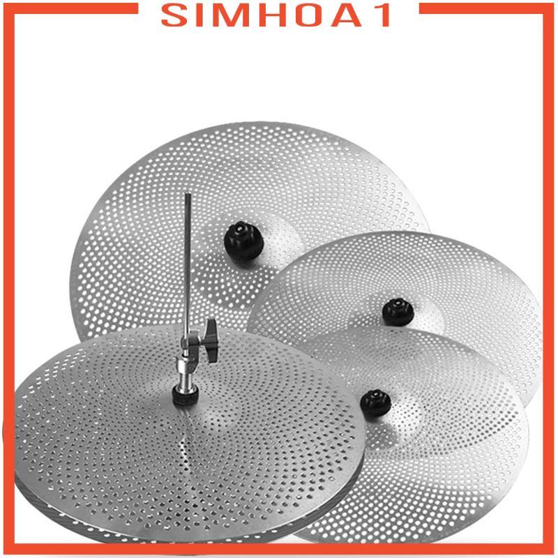 [Simhoa1] 4 ชิ้น Mute Cymbals เครื่องดนตรีอุปกรณ์เสริม Drummer Practice โลหะผสมอะไหล่เพลงห้อง Drumme