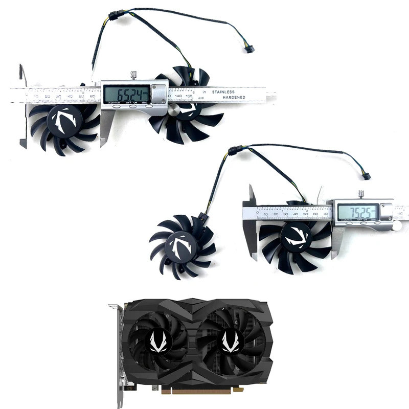 พัดลมระบายความร้อนใหม่ 65 มม.GA72S2U 75 มม.GA82S2H GTX1660S GPU พัดลมสําหรับ ZOTAC GAMING GeForce GT