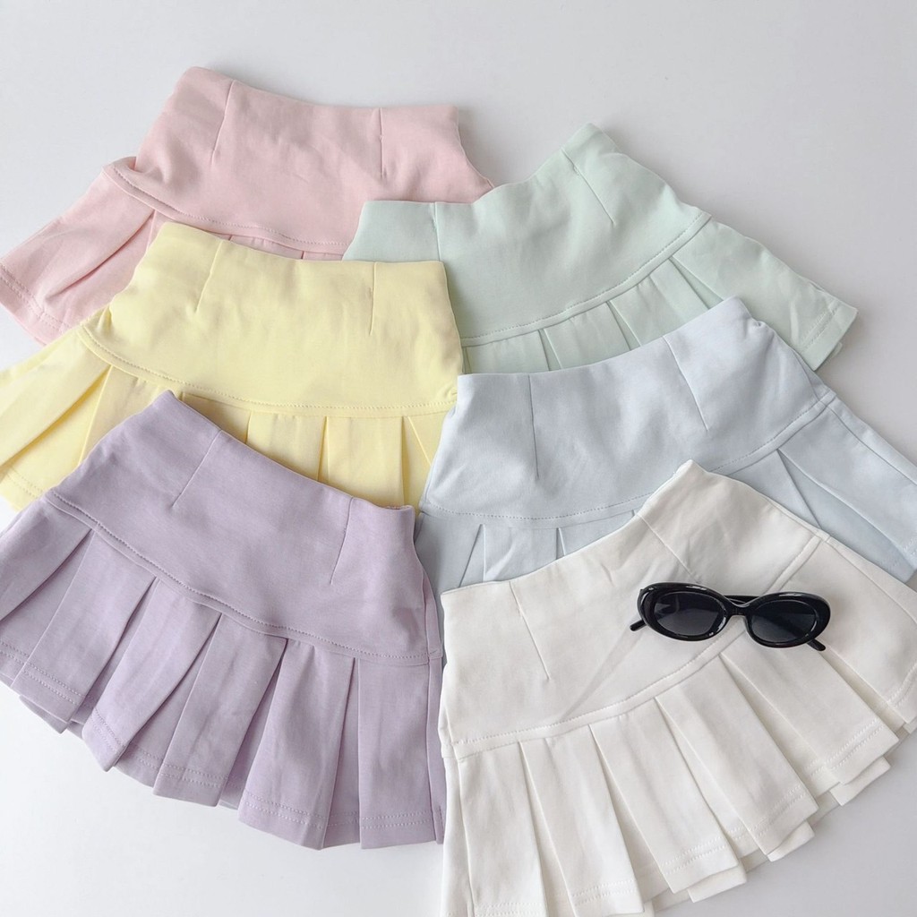 PRETTY BABY กระโปรงเด็ก กระโปรงทรงเทนนิส มีซับด้านใน แฟชั่นเด็ก(2040)