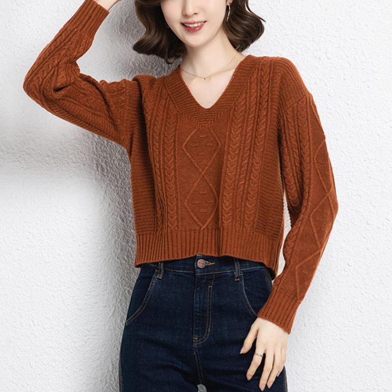 เสื้อไหมพรมด้านบนแฟชั่น ปลาค็อด เสื้อกันหนาวแมทช์เสื้อผ้าผู้หญิงแฟชั่น2023ฤดูใบไม้ร่วงฤดูหนาวแบบใหม่