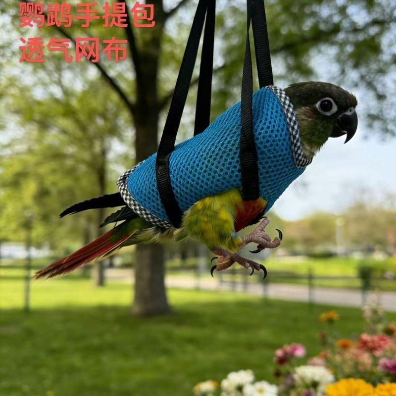 ฤดูร้อนสไตล์ใหม่ตาข่ายระบายอากาศ Parrot Tote Bag Bird Walking Bag Bird Walking Handy Tool Parrot Out