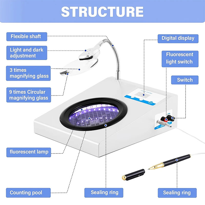 Westtune Microbial Bacterial Colny Counter 3/9 Times Bacterial Tester เครื่องนับ Microbiology Tester