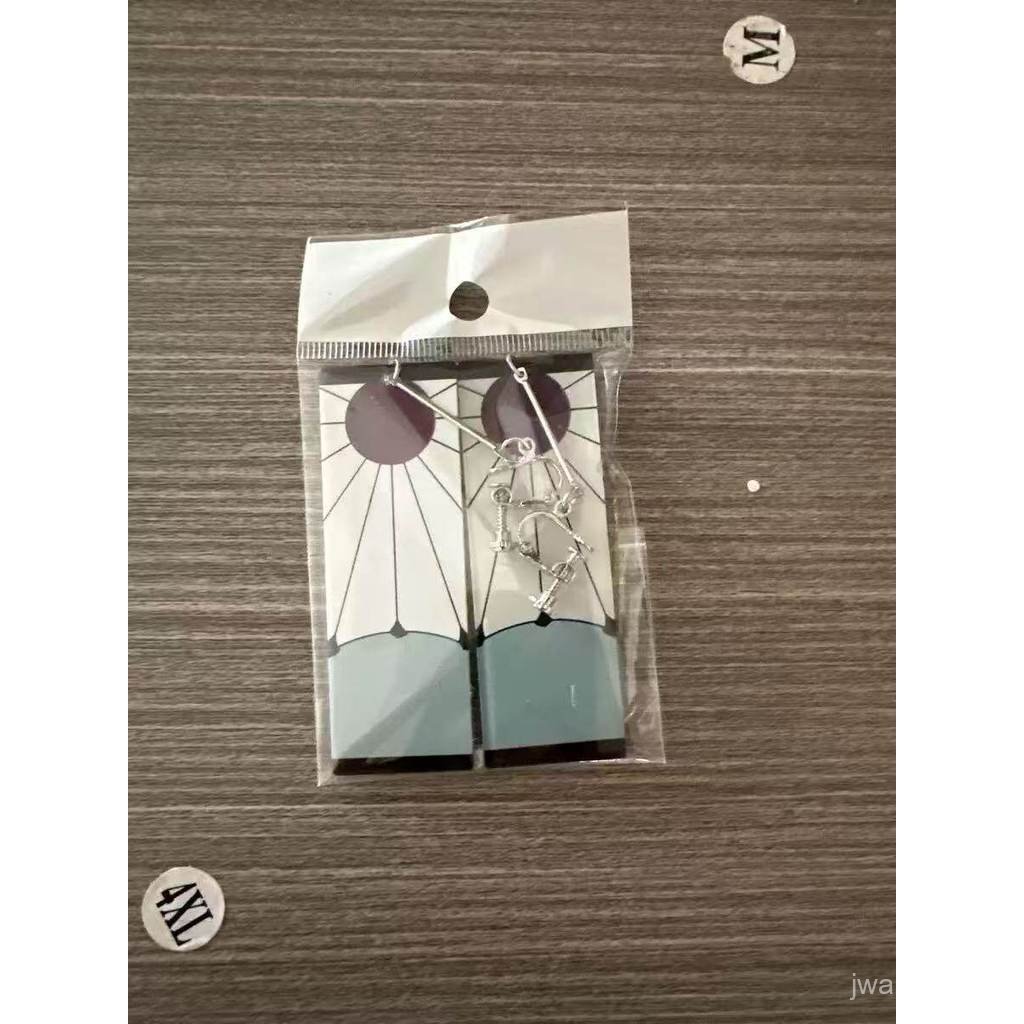 ต่างหูAnime Demon Slayer Tanjiro แบบหูตะขอและหูคลิป สำหรับcosplay_props