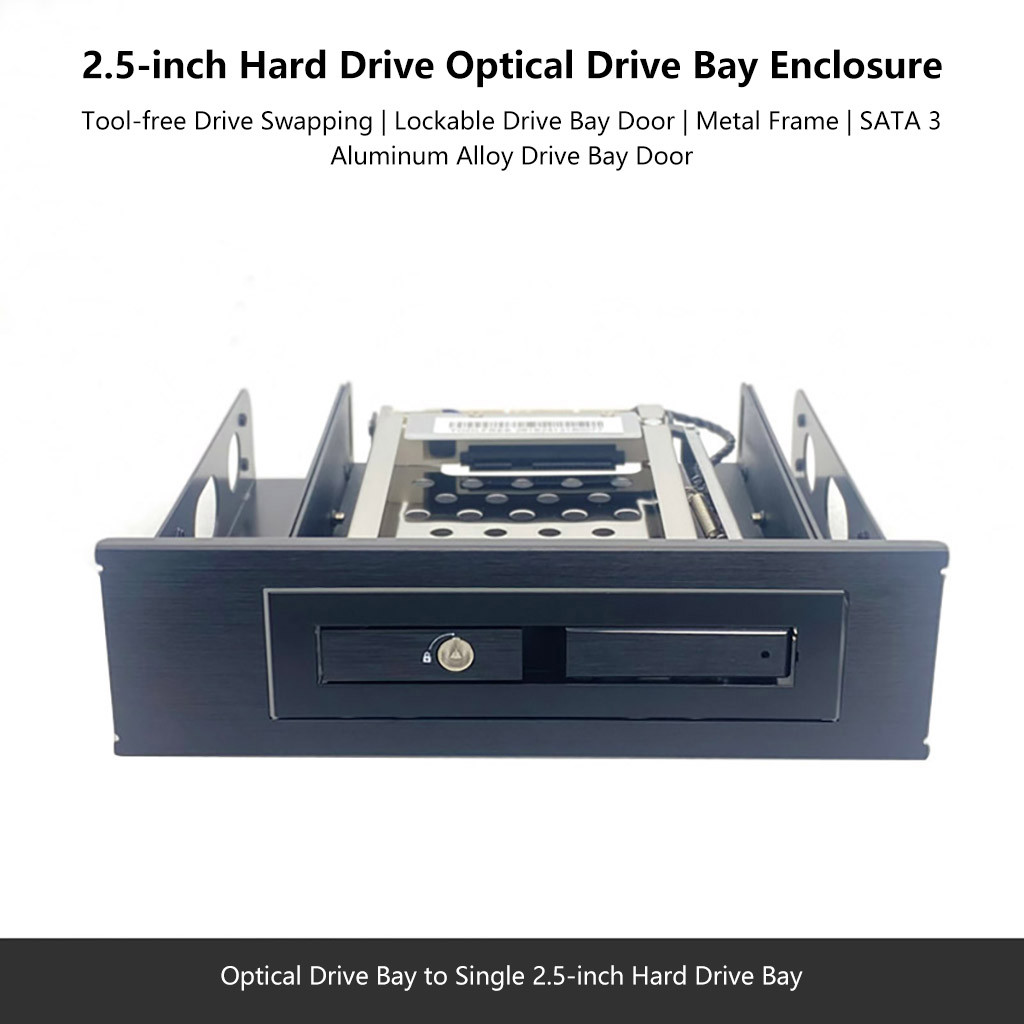 TOOLFREE อลูมิเนียมอัลลอยด์ 2.5 นิ้วฮาร์ดไดรฟ์ Single Bay / Dual Bay Enclosure ประตูเบย์แบบล็อคได้ ﻿