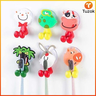 Tuzok ตะขอดูดน้ำลายสัตว์น่ารัก ที่วางแปรงสีฟันห้องน้ำ ติดผนั…