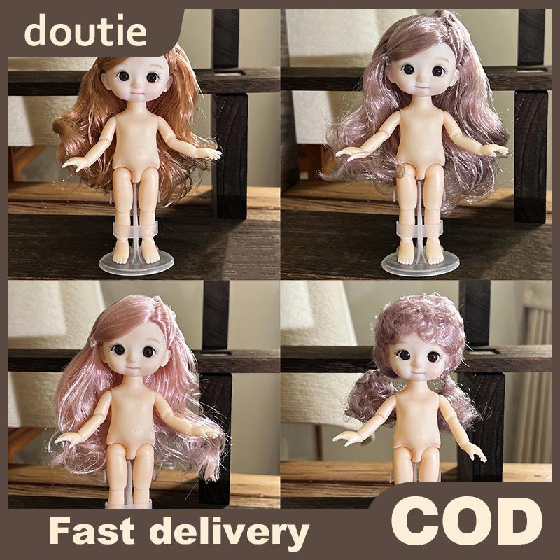 Doutie 1 ชิ้น 16 ซม. ตุ๊กตาแสดงออกที่แตกต่างกัน, น่ารัก 1/8 ตุ๊กตา BJD, 13 ข้อต่อเคลื่อนย้ายได้ตุ๊กต